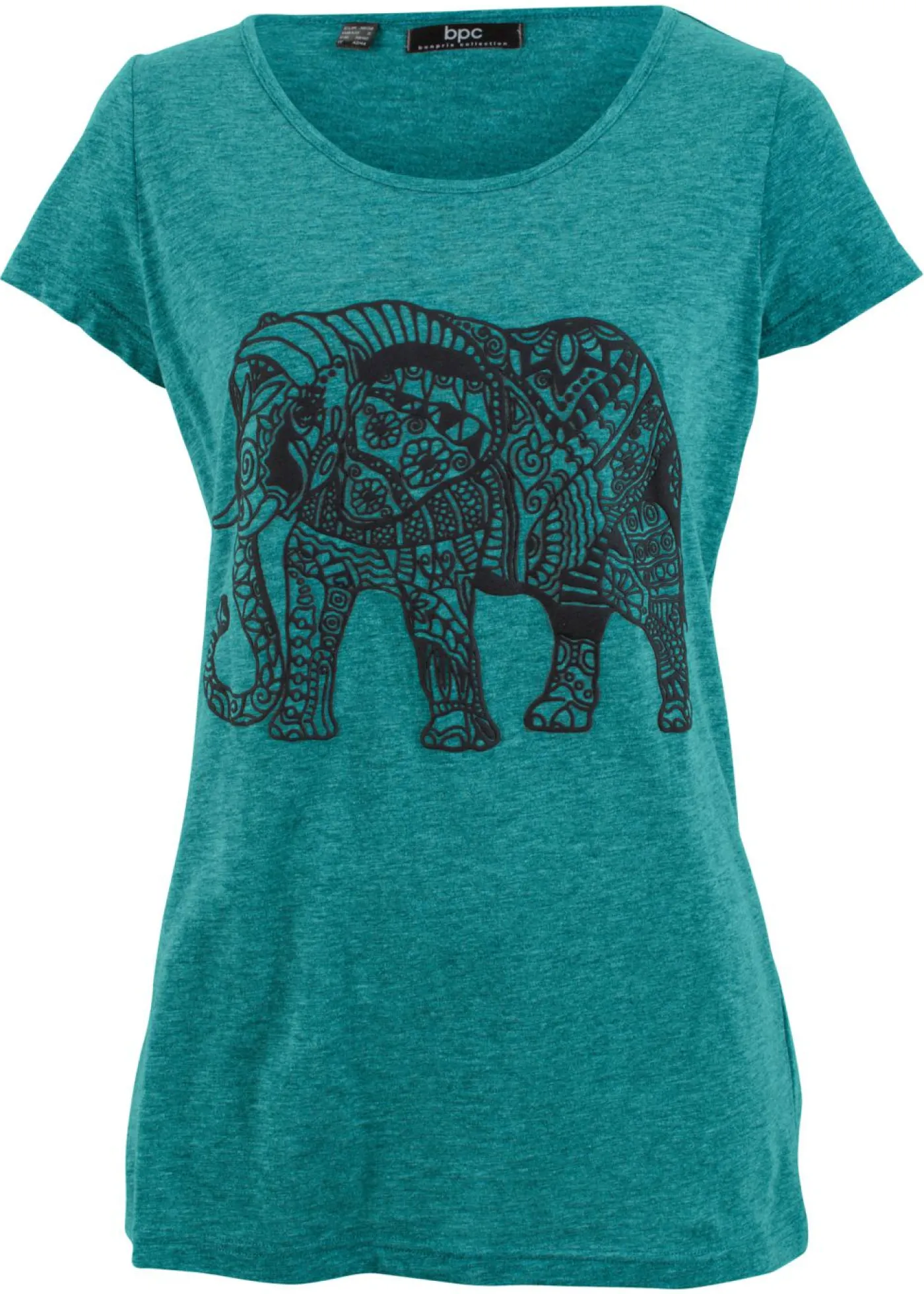 bonprix bonprix Camiseta con estampado de manga corta Turquesa cobalto + negro Sale