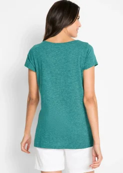 bonprix bonprix Camiseta con estampado de manga corta Turquesa cobalto + negro Sale
