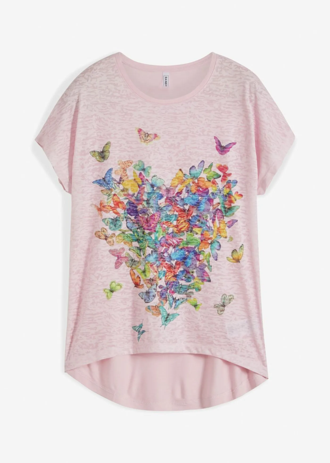 bonprix bonprix Camiseta con estampado de mariposa rosa pálido estampado Online