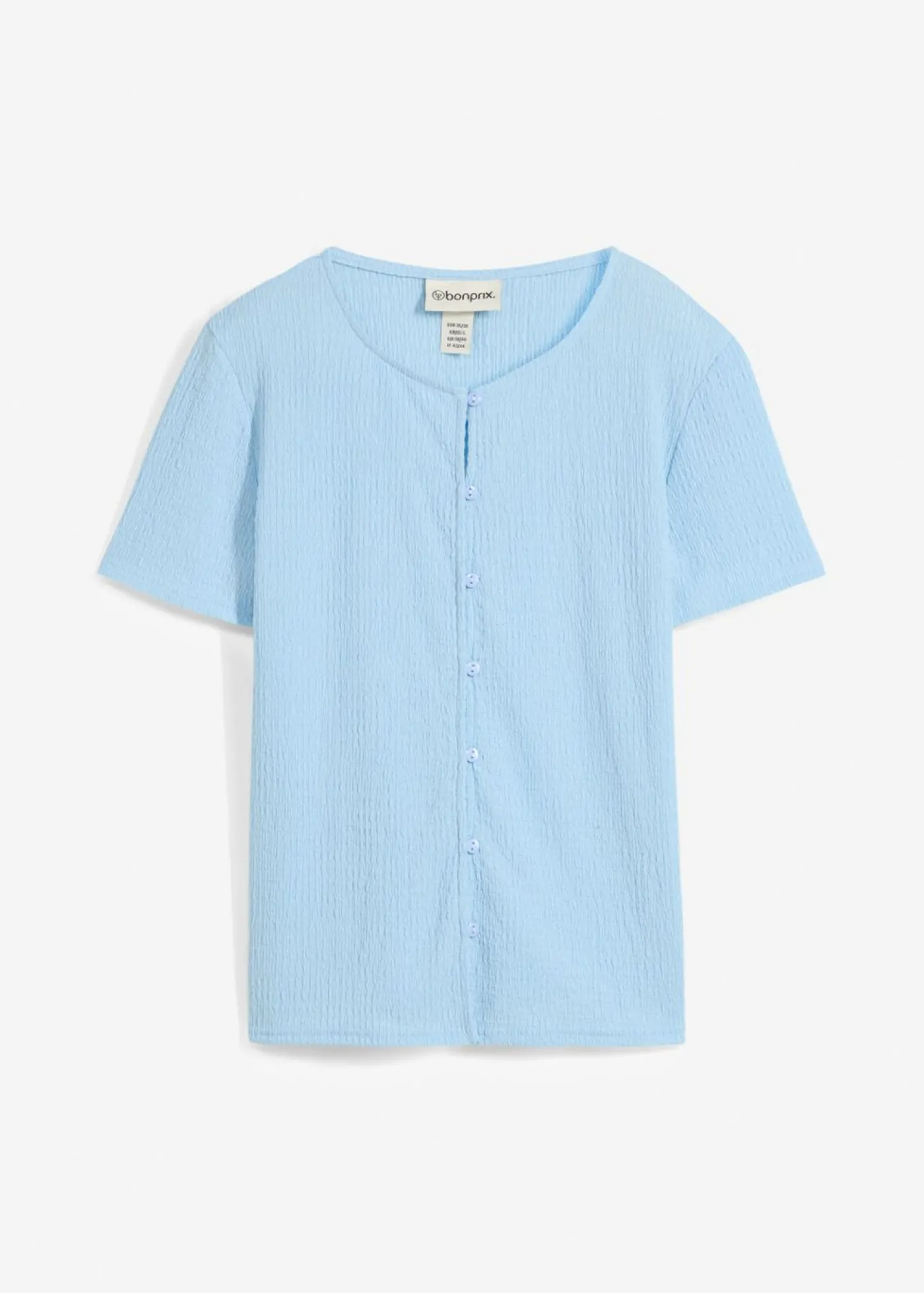 bonprix bonprix Camiseta con estructura y botones Azul claro New