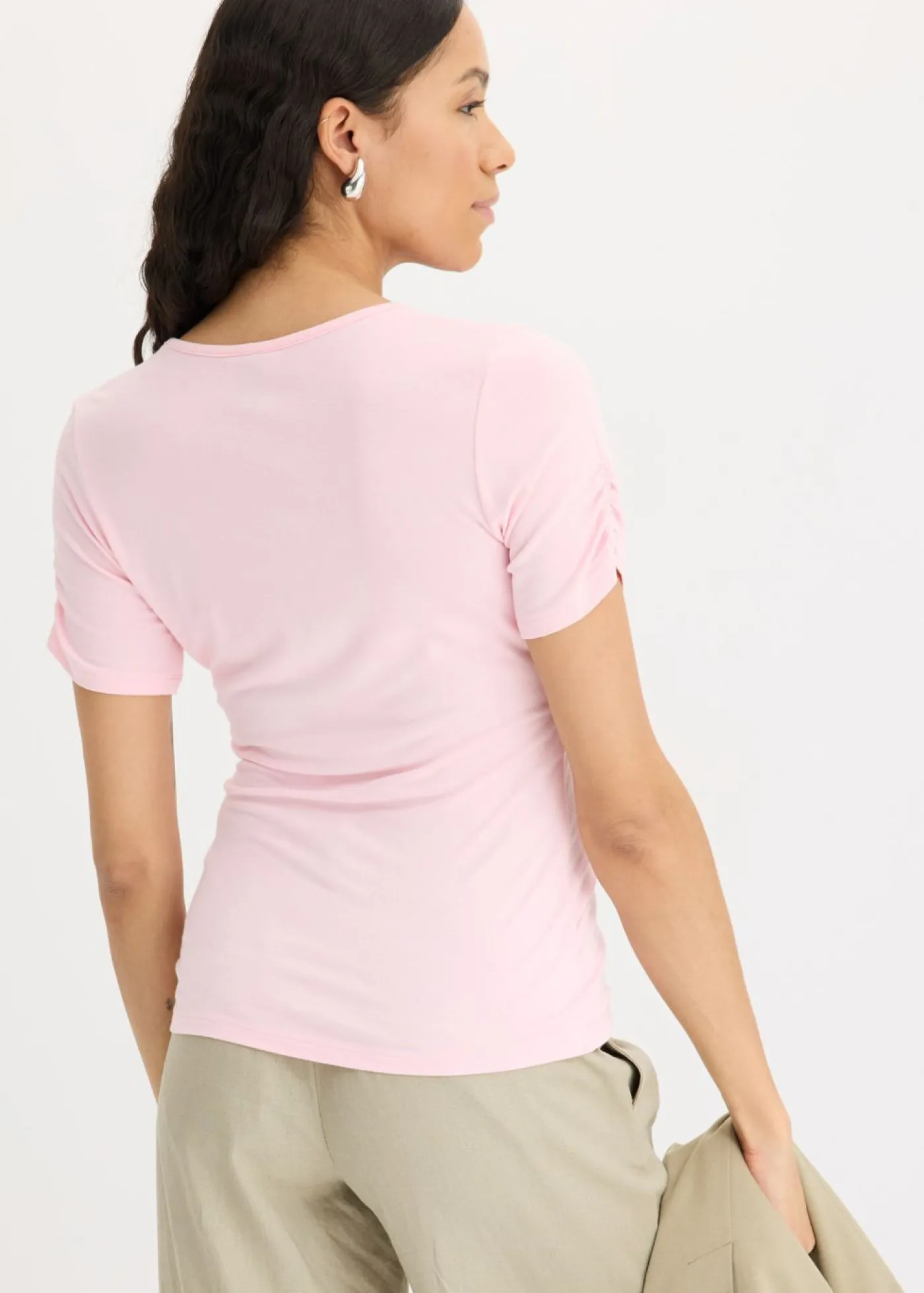 bonprix bonprix Camiseta con fruncido rosa cristal