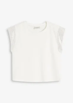 bonprix bonprix Camiseta con hombreras Blanco lana Sale