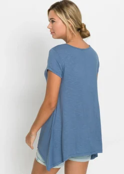 bonprix bonprix Camiseta con largo asimétrico denim azul Discount