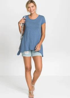 bonprix bonprix Camiseta con largo asimétrico denim azul Discount