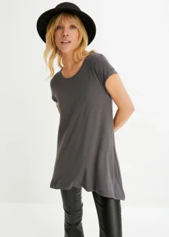 bonprix bonprix Camiseta con largo asimétrico Gris oscuro Discount