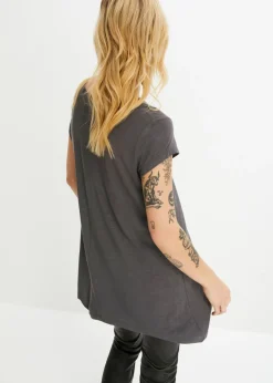 bonprix bonprix Camiseta con largo asimétrico Gris oscuro Discount