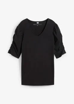bonprix bonprix Camiseta con mangas abullonadas Negro Discount