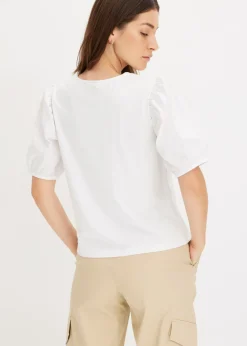 bonprix bonprix Camiseta con mangas abullonadas Blanco Sale