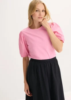 bonprix bonprix Camiseta con mangas abullonadas Rosa Sale
