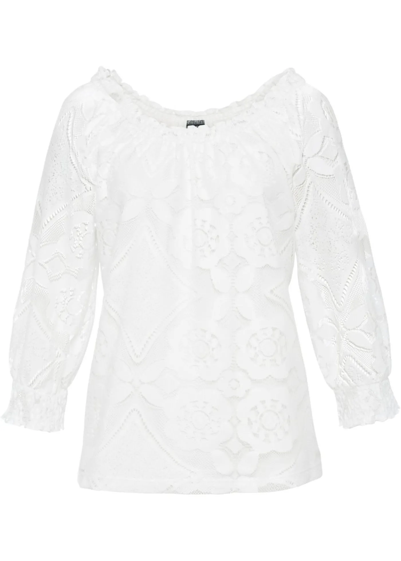 bonprix bonprix Camiseta con mangas abullonadas Blanco lana Best