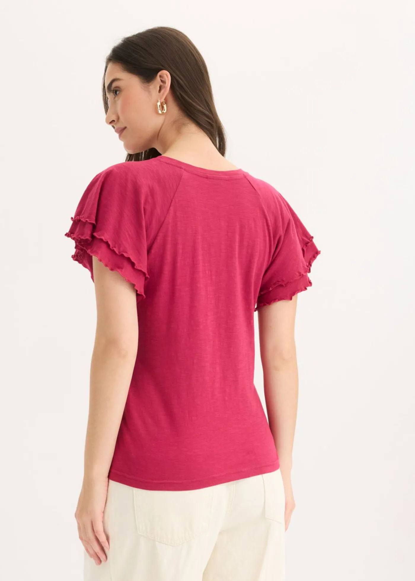 bonprix bonprix Camiseta con mangas llamativas Rojo sangría Sale
