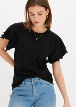 bonprix bonprix Camiseta con mangas llamativas Negro Clearance
