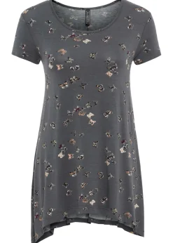 bonprix bonprix Camiseta con mariposas Gris oscuro estampado Online
