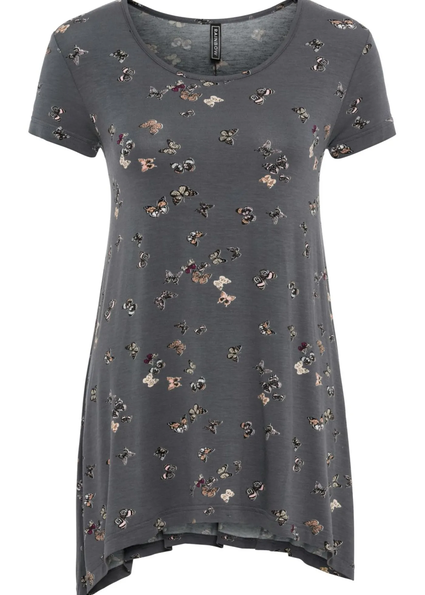 bonprix bonprix Camiseta con mariposas Gris oscuro estampado Online