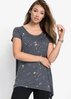 bonprix bonprix Camiseta con mariposas Gris oscuro estampado Online