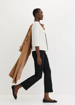 bonprix bonprix Camiseta con panel en contraste Negro-blanco lana Discount