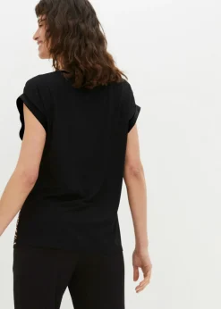 bonprix bonprix Camiseta con parches Negro-cobre metalizado Best