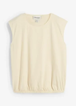 bonprix bonprix Camiseta con puños elásticos Crudo Online