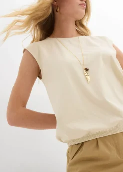 bonprix bonprix Camiseta con puños elásticos Crudo Online