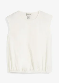 bonprix bonprix Camiseta con puños elásticos Blanco lana Best