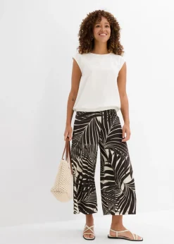 bonprix bonprix Camiseta con puños elásticos Blanco lana Best