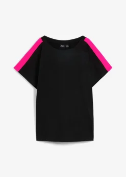 bonprix bonprix Camiseta con rayas de neón Negro Discount