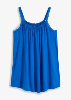 bonprix bonprix Camiseta con ribete de encaje Azul ártico Best