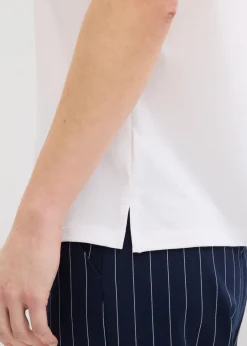bonprix bonprix Camiseta con ribete de satén Blanco