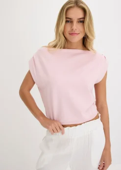 bonprix bonprix Camiseta con un hombro al descubierto rosa cristal Sale