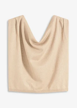 bonprix bonprix Camiseta con un hombro al descubierto Champán Outlet