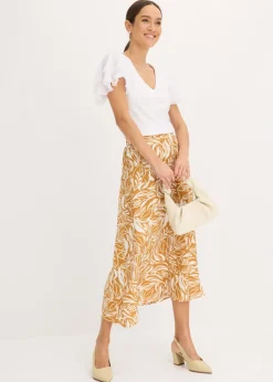 bonprix bonprix Camiseta con volantes Blanco Online