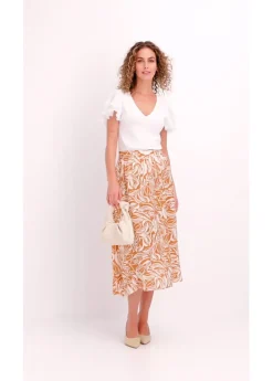 bonprix bonprix Camiseta con volantes Blanco Online