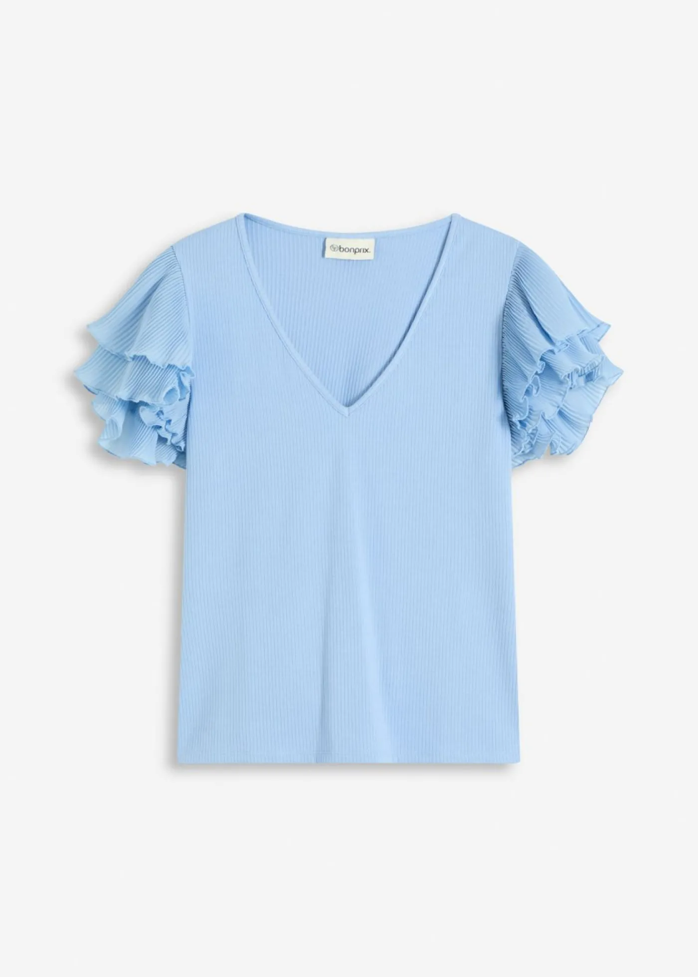bonprix bonprix Camiseta con volantes azul pálido Sale