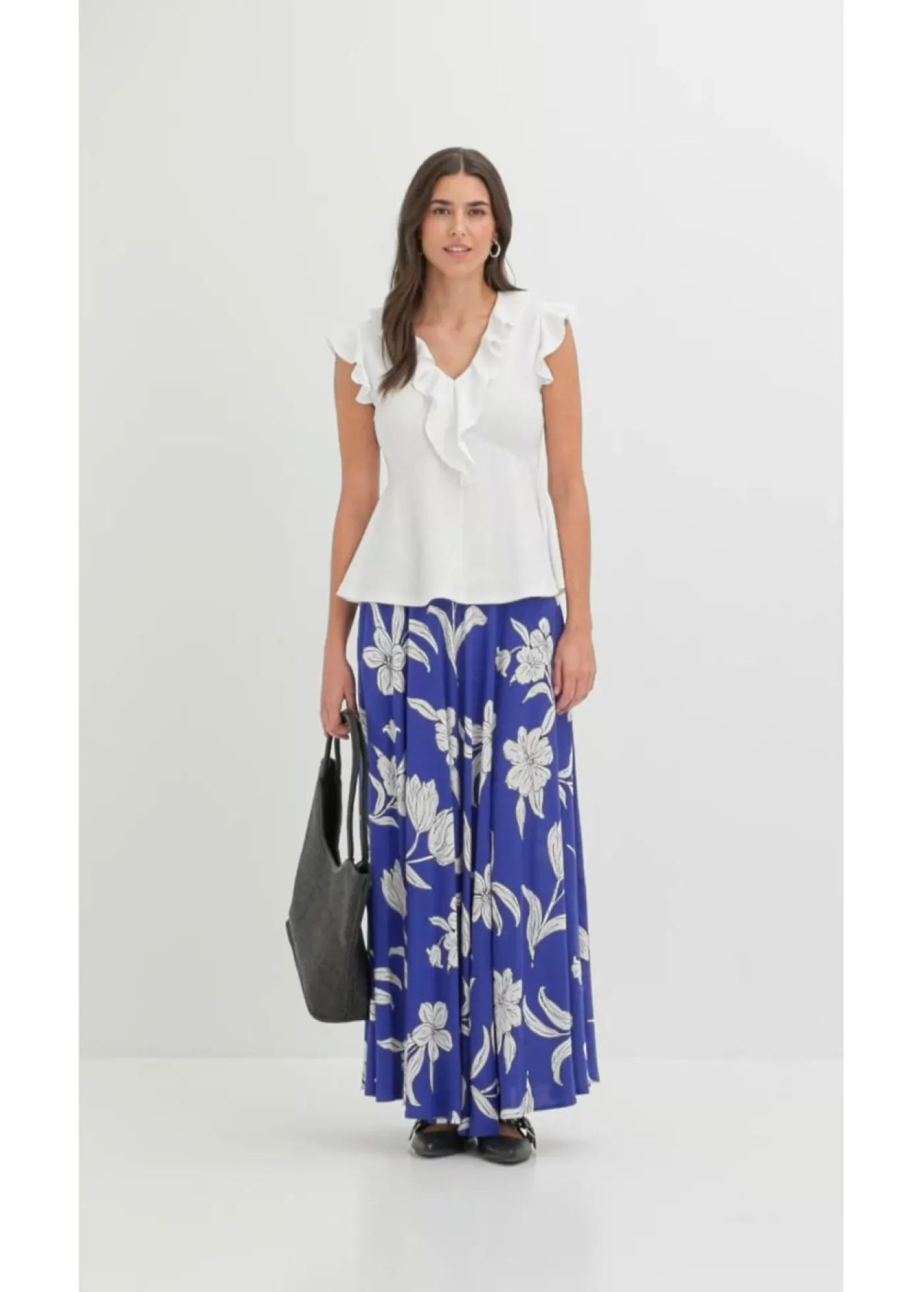bonprix bonprix Camiseta con volantes Blanco Outlet
