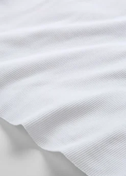 bonprix bonprix Camiseta corta de canalé Blanco Online