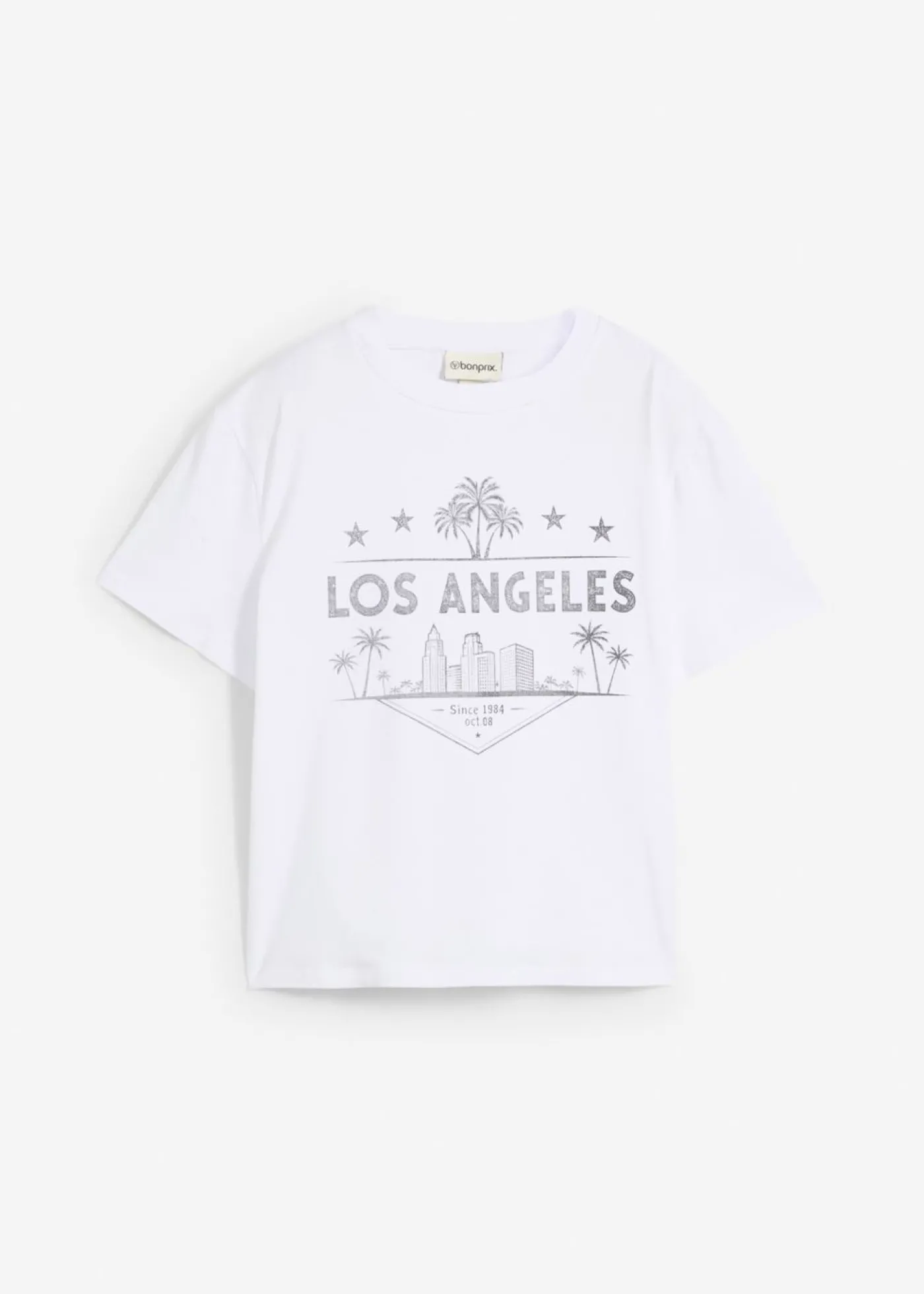 bonprix bonprix Camiseta corta de punto Blanco-negro Hot