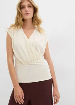 bonprix bonprix Camiseta cruzada de mezcla de viscosa fluida Crudo Sale