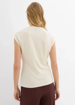 bonprix bonprix Camiseta cruzada de mezcla de viscosa fluida Crudo Sale