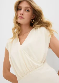 bonprix bonprix Camiseta cruzada de mezcla de viscosa fluida Crudo Sale