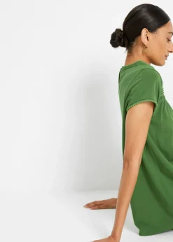 bonprix bonprix Camiseta de algodón con encaje verde cactus Best