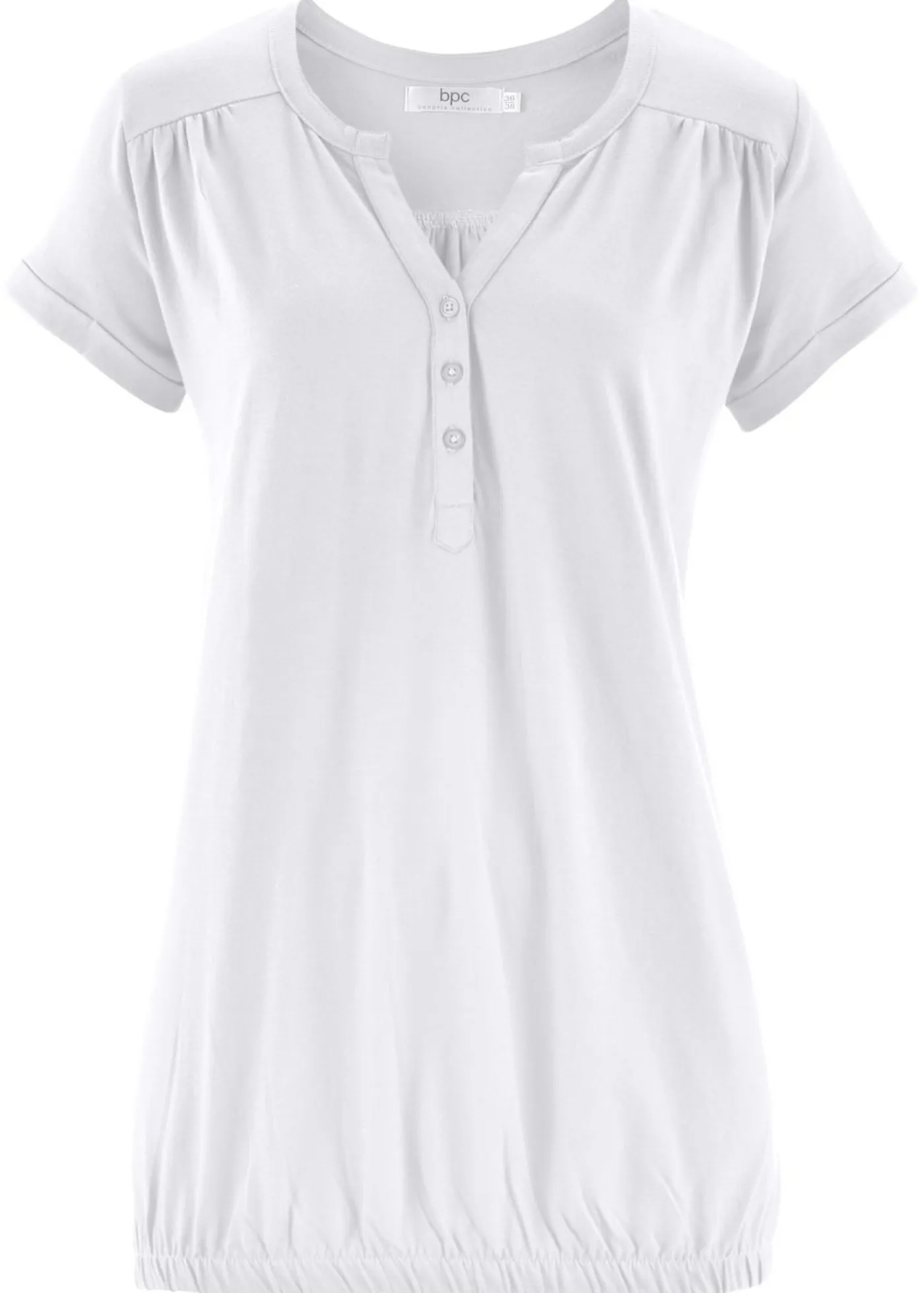 bonprix bonprix Camiseta de algodón con manga corta Blanco Outlet