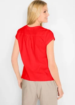 bonprix bonprix Camiseta de algodón con manga corta Amapola Online