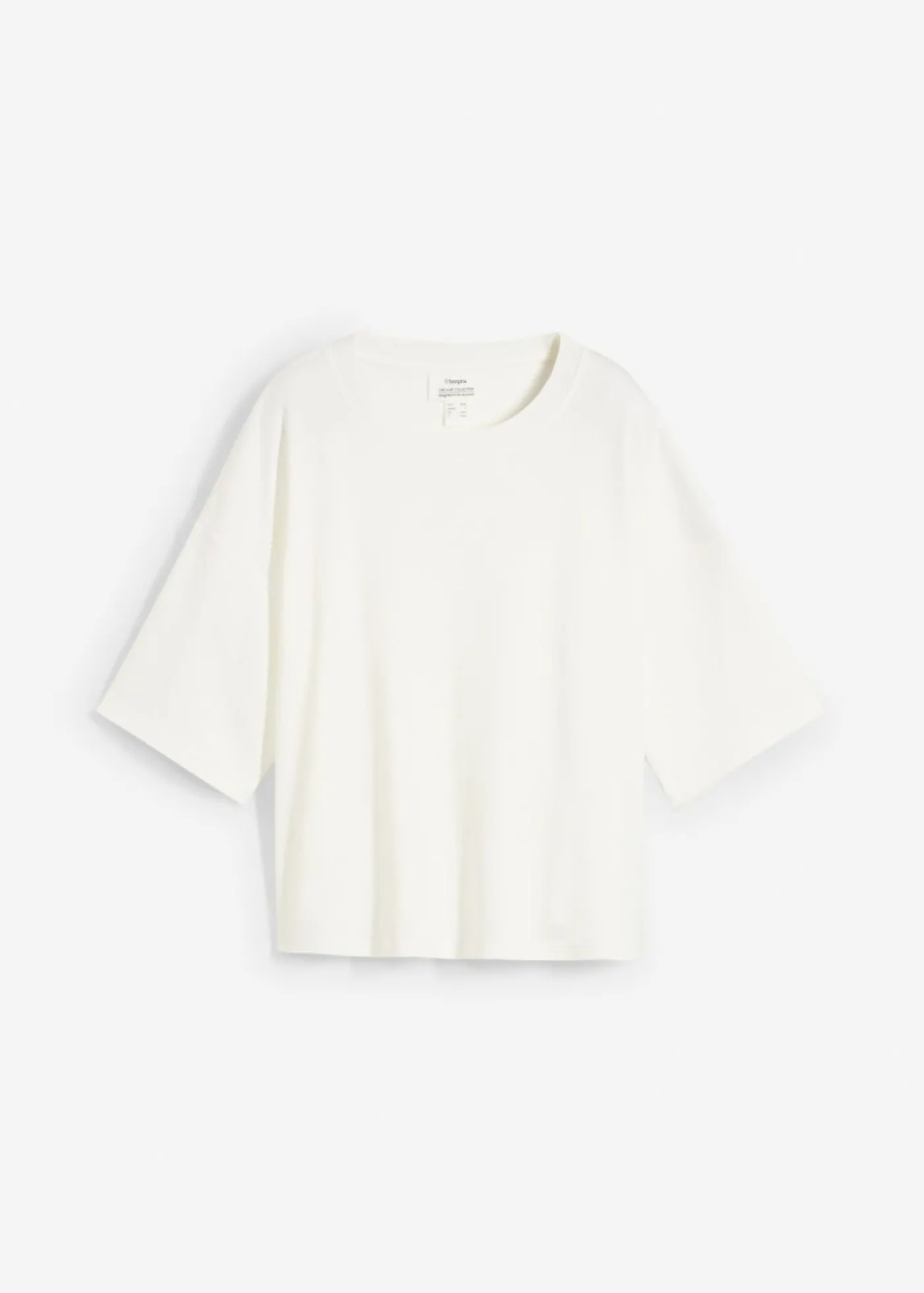 bonprix bonprix Camiseta de algodón orgánico puro Blanco lana Outlet