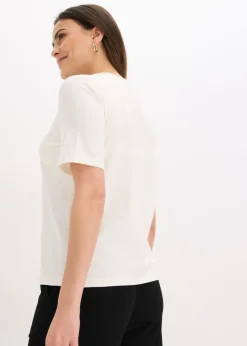 bonprix bonprix Camiseta de algodón orgánico Blanco lana New