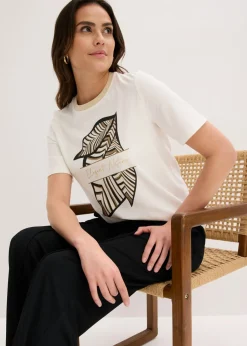 bonprix bonprix Camiseta de algodón orgánico Blanco lana New