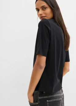 bonprix bonprix Camiseta de algodón orgánico puro Negro-oro Discount