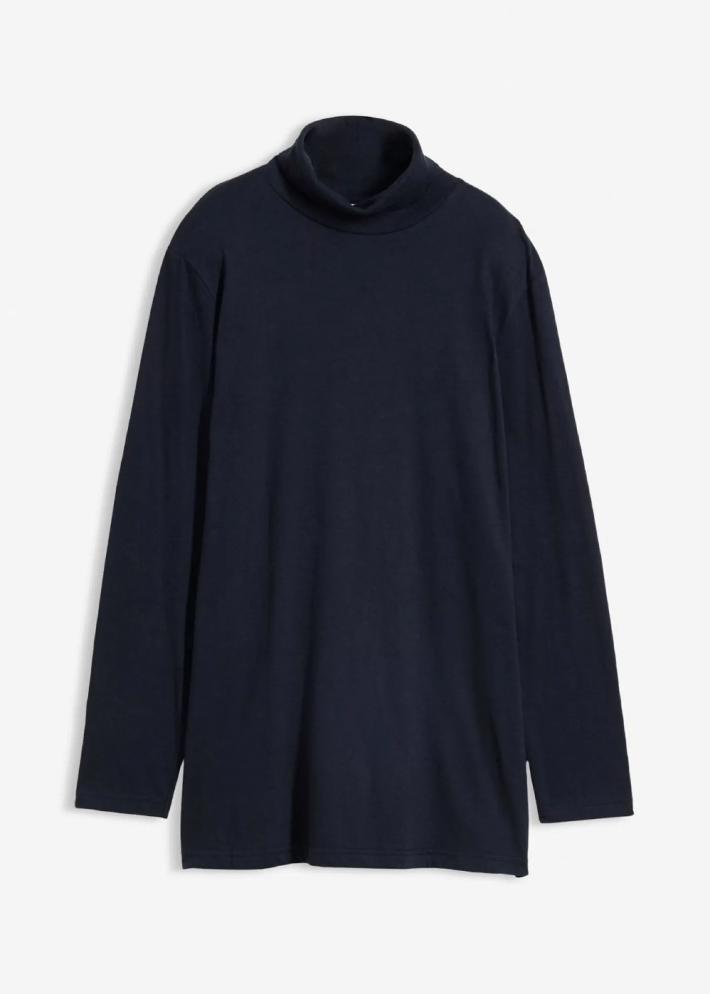 bonprix bonprix Camiseta de algodón orgánico puro con cuello alto Azul marino Hot