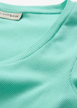 bonprix bonprix Camiseta de algodón orgánico puro Azul mentol Outlet