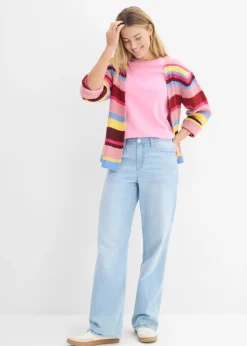 bonprix bonprix Camiseta de algodón orgánico puro y pesado Rosa Clearance