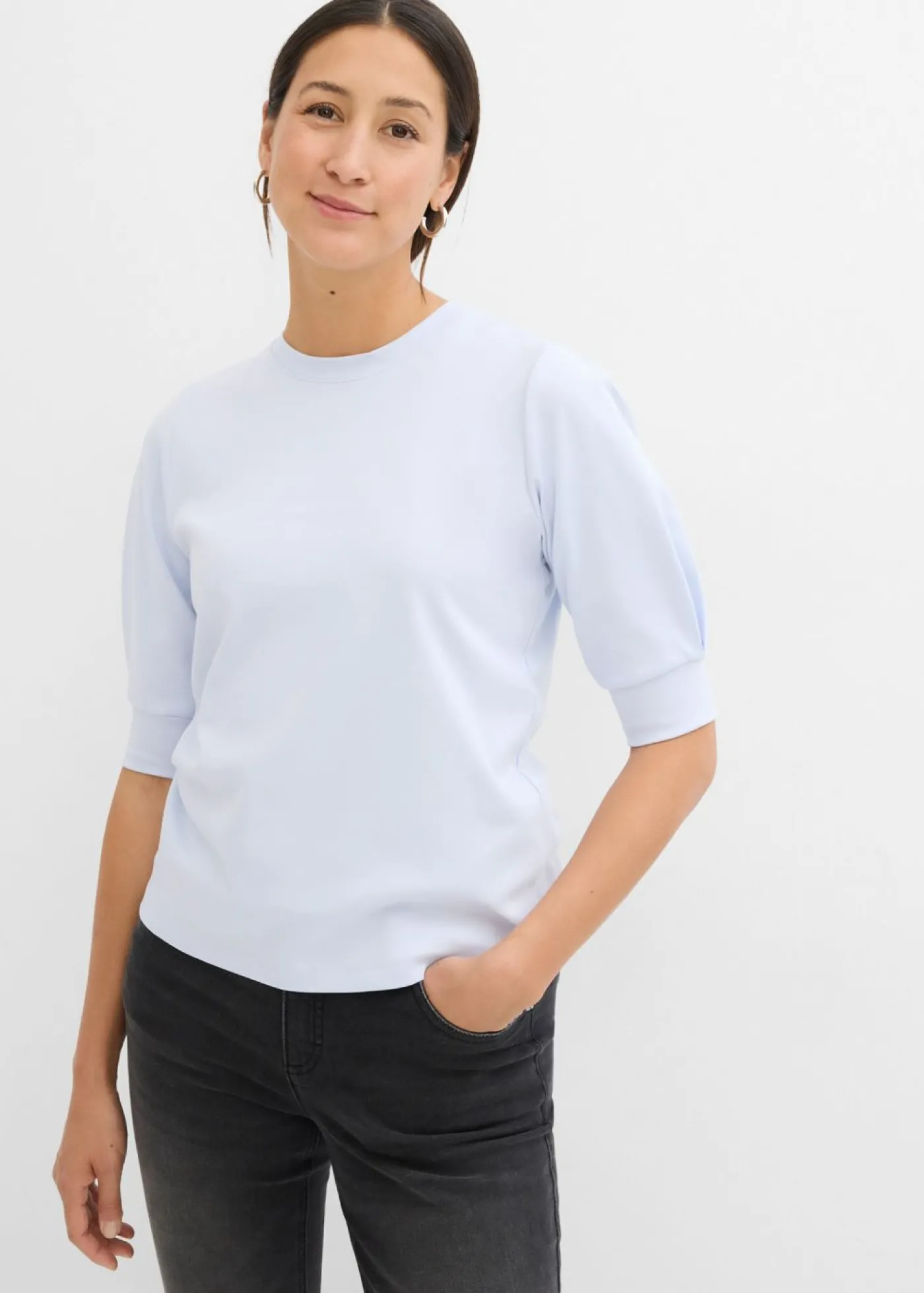 bonprix bonprix Camiseta de algodón orgánico puro azul pálido Clearance